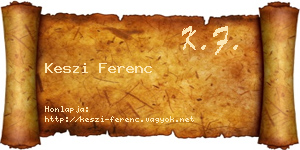 Keszi Ferenc névjegykártya